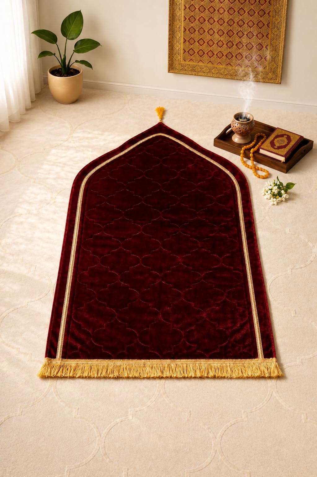 Janamaz Prayer Mat for Namaz – Premium Turkey Velvet Muslim Prayer